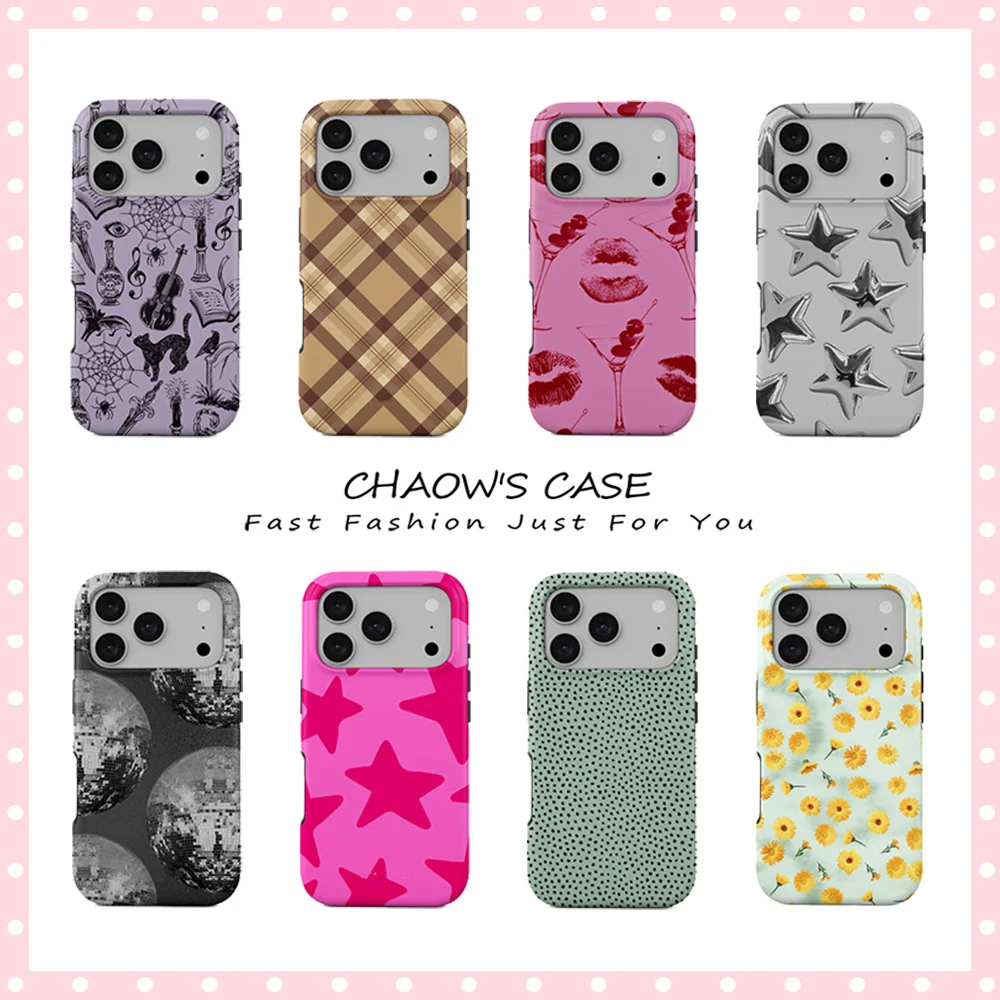 Capa de Telefone de Luxo com Estética Fashion Série BUGr para iPhone 17 16 15 14 13 12 11 Pro Max Air Plus, Capa Traseira de Luxo com Dupla Camada