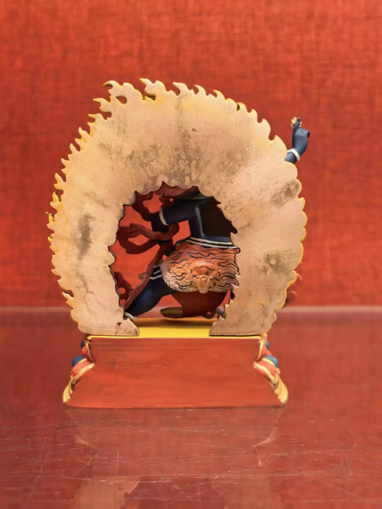 Two-armed Vajra Hand Bodhisattva Painted Buddha Statue Pure Copper Boutique Craftsmanship 10cm