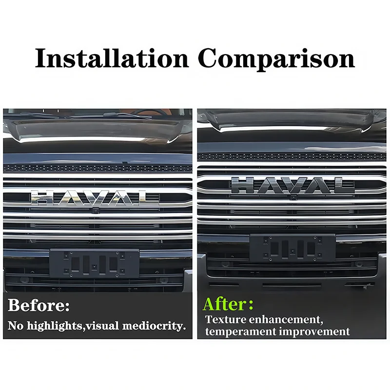 ل Haval H9 2025 ملصقات للشعار شعارات الشواية الأمامية شبكة الباب الخلفي مصبغة الديكور الأسود العلامات الخارجية شارات الجسم