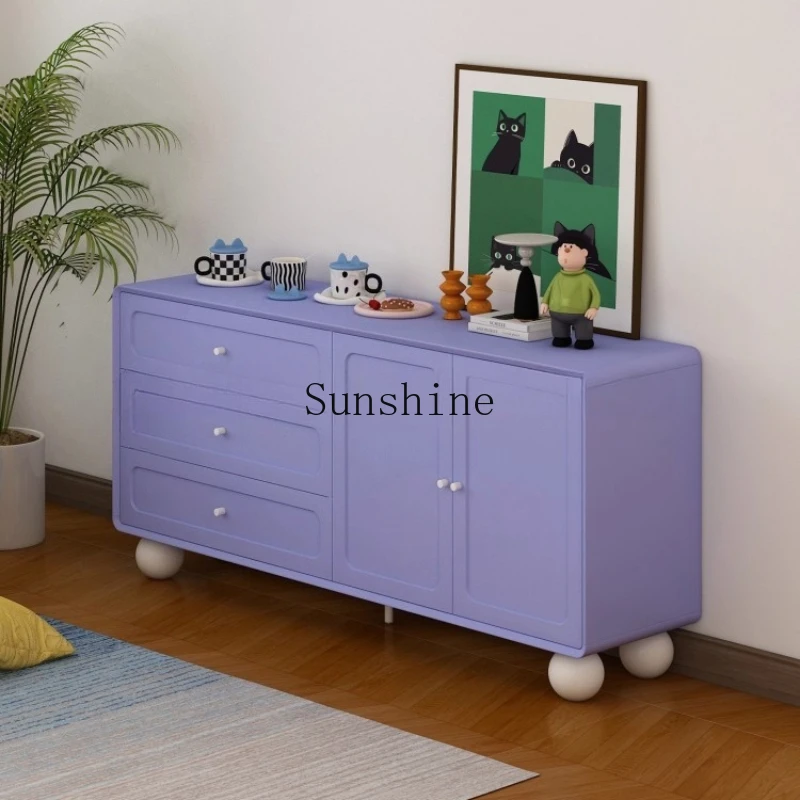 

Living room against the wall with cabinet door storage cabinet large capacity paint cream wind storage cabinet