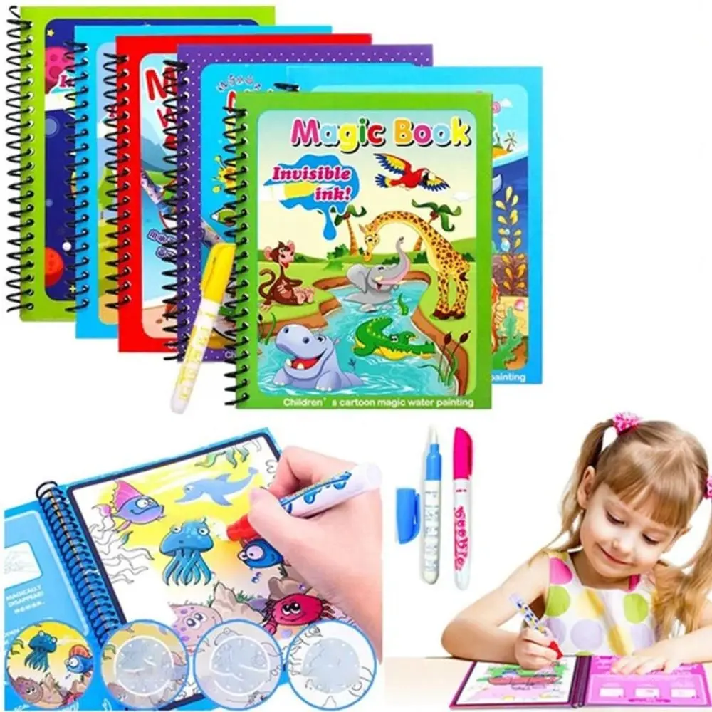 New Reusable Magic Water Coloring Book DIY Kindgarten Graffiti Painting Drawing Toys Sensory Toys For Kids Early Montessori Toy