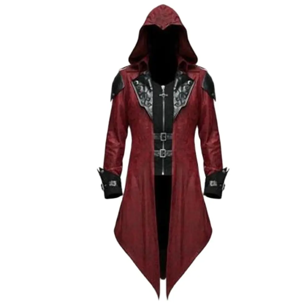 

2 Color Cosplay Medieval Blends Man Streetwear Hooded Jackets Outwear Costume Edward s Halloween Costume