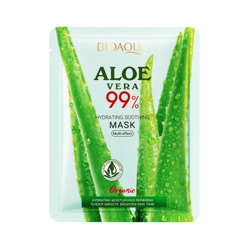 10 Pieces BIOAOUA Aloe Hydrating Soothing Facial Mask Moisturizing Preventing Roughness and Dryness Face Mask Sheet Skin Care