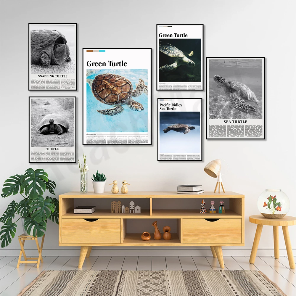 Pacific Ridley sea turtle, green sea turtle, snapping turtle print, sea turtle wall art, sea life poster, black and white art