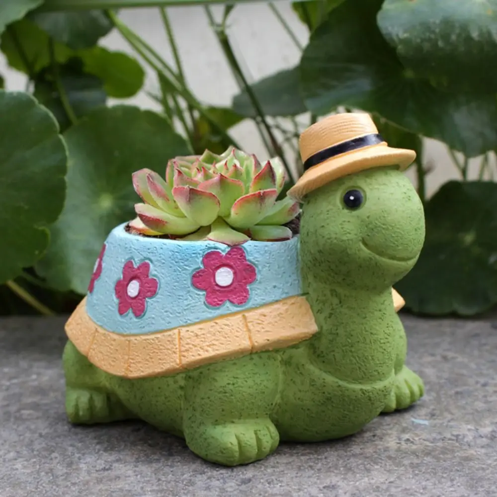 

Durable Resin Turtle Succulent Flower Pot Creative Cute Tortoise Planting Pot Cartoon Ornaments Animal Flowerpot Fleshy Plant