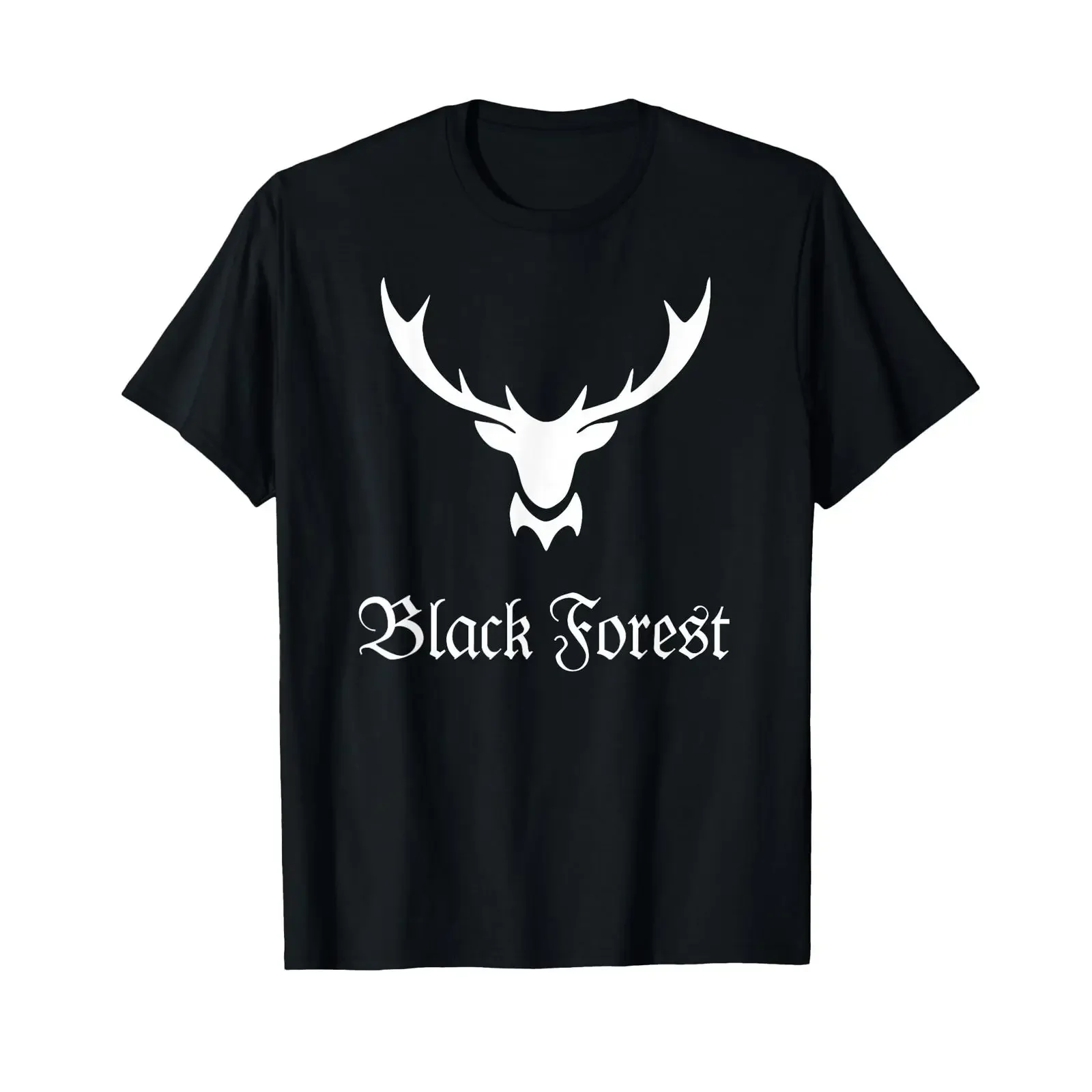 Black Forest Stag Antlers Souvenir Homeland T Shirt vintage Washed Stylish Stretched homme Unisex Top For Everyday Wear