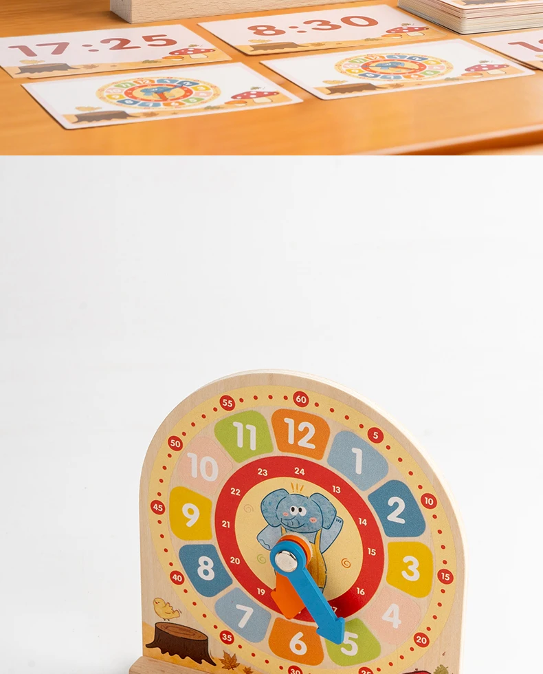 Hölzerne Digitaluhr Lehrmittel Uhrmodelle Puzzle Kinderspielzeug zur Zeitverständnis-Förderung – Detail 2