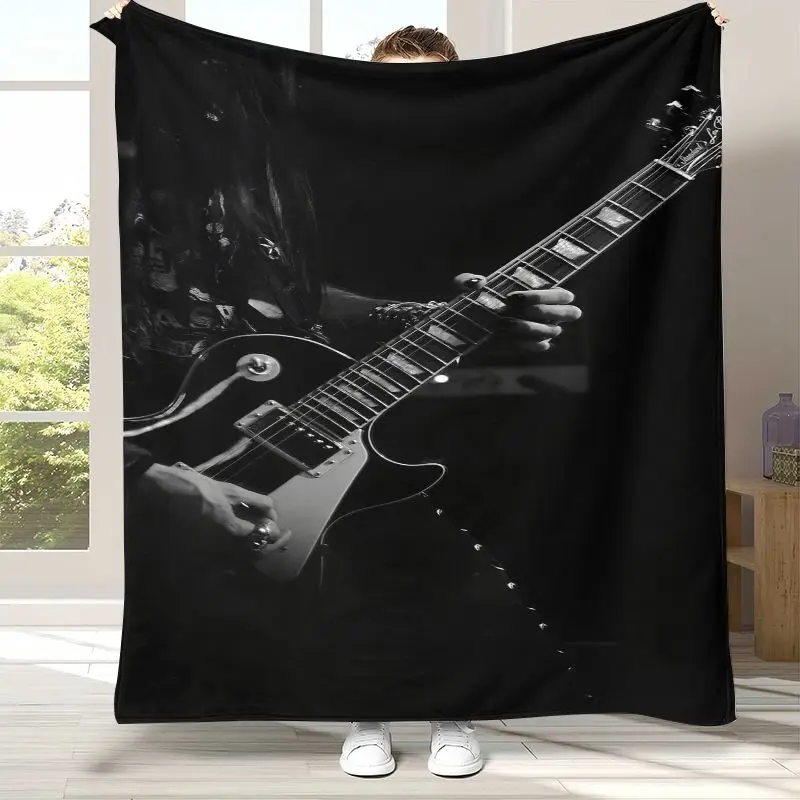 Fender Guitar Theme Rock Music Soft Flannel Throw Blanket,Cozy Warm Blanket for Bed,Sofa,Living Room,Picnic,Camping,Home Decor