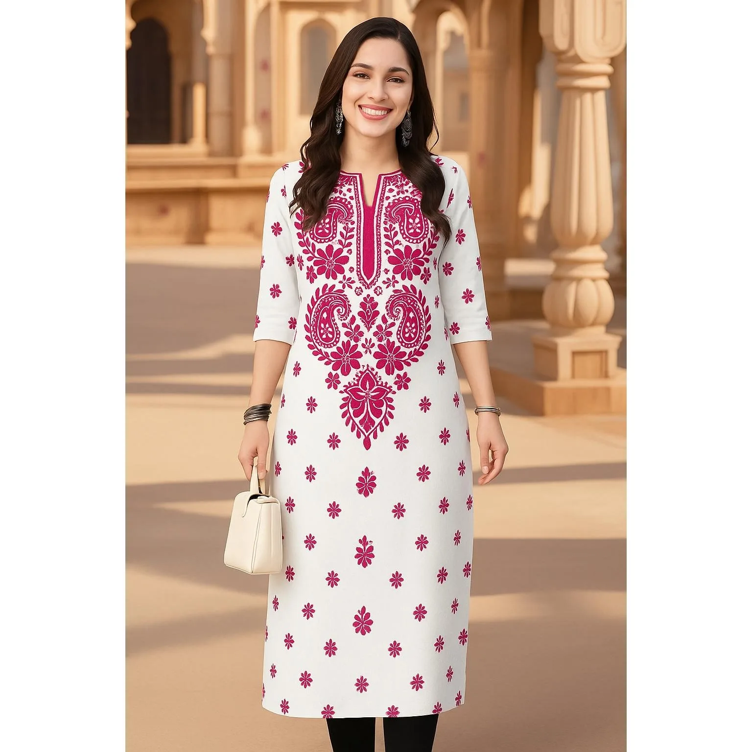 فستان نسائي مسلم كورت مريح بأكمام طويلة مستقيم كاجوال بنمط طاووس عرقي جديد للسيدات عباية إسلامية #1