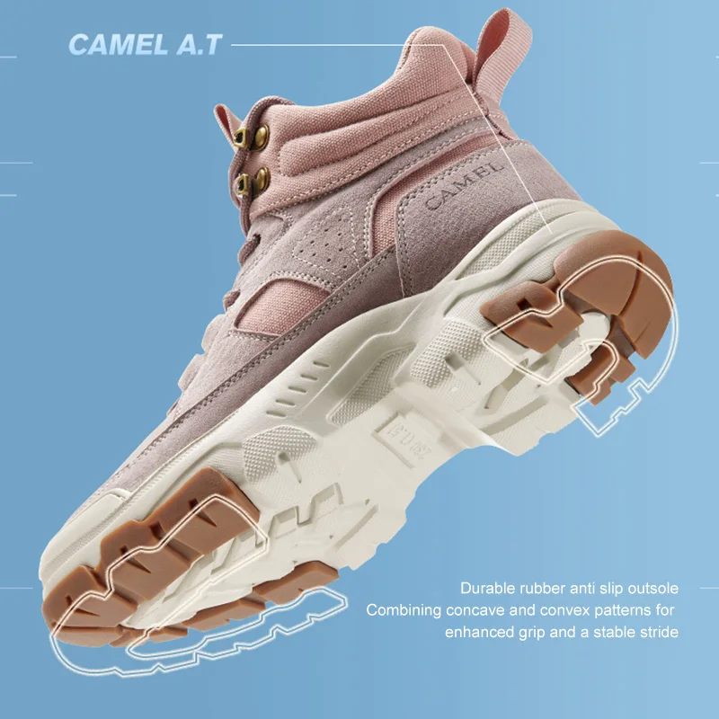 GOLDEN CAMEL Hiking Shoes Anti-slip High-top Casual Martin Boots Wear-resistant Sports Trekking Shoes for Women 2023 Autumn New