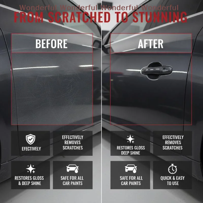 Car Scratch Remover Polishing Paste with Sponge Applicator for Pickup Truck Paint Repair Home Garage Auto Maintenance