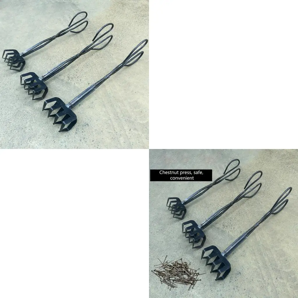 652F Charcoal Clamp Tool for Fireplaces and Campfire Essential Pit Tongs Firewood Grabber for Barbecues and Picnics