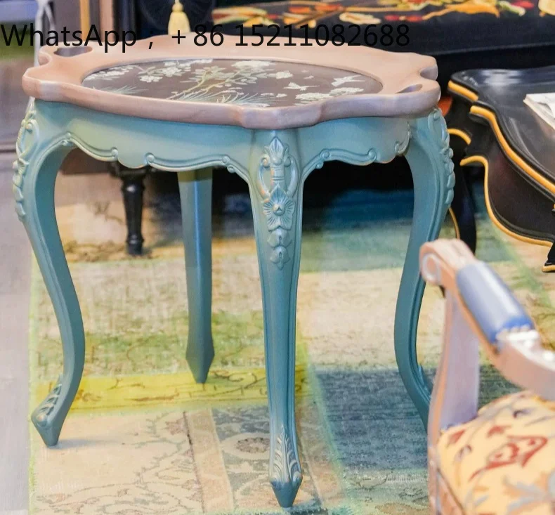 SCY light luxury high-end tray ceramic corner table small apartment living room exquisite beech corner table small coffee table