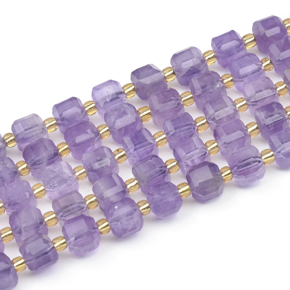 

Wholesale Natural Amethyst Amazonite Ocean Jasper Faceted Cube Loose Beads For Making Jewelry DIY Necklace Bracelet