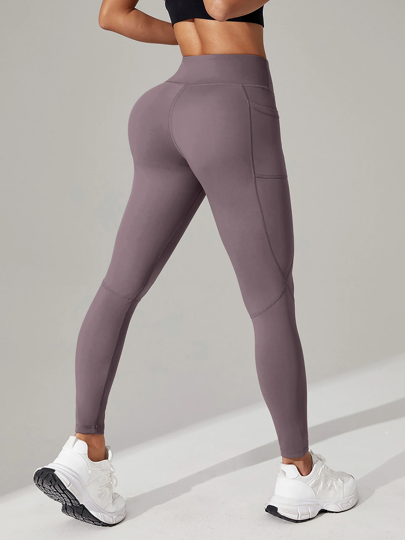

High Waist Yoga Pants with Pockets, Tummy Control Workout Leggings for Women, Quick Dry Running Athletic Pants for Gym Fitness