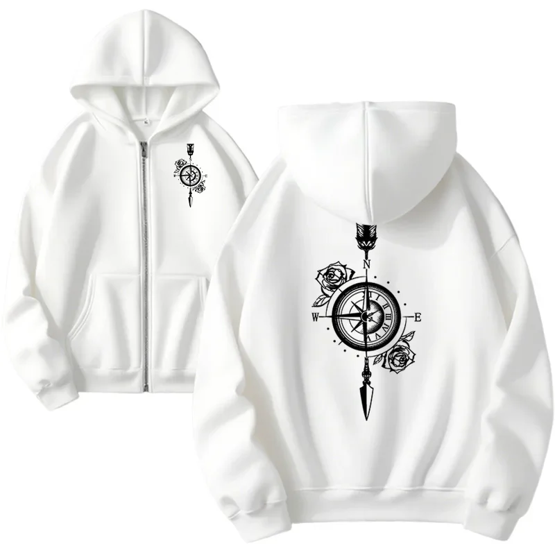 Casual Autumn Winter Women Zipper Cardigan Hooded Sweatshirt Printing Outfits Fashion Jogging Clothing Lady Versatile Sport Coat