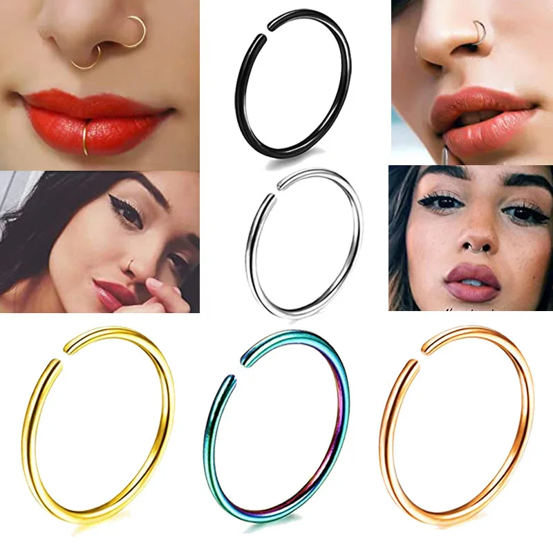 

2-10PCS Surgical Steel Fake Nose Ring C Shape Septum Nose Clip Fake Piercing for Women Men Faux Piercing Jewelry