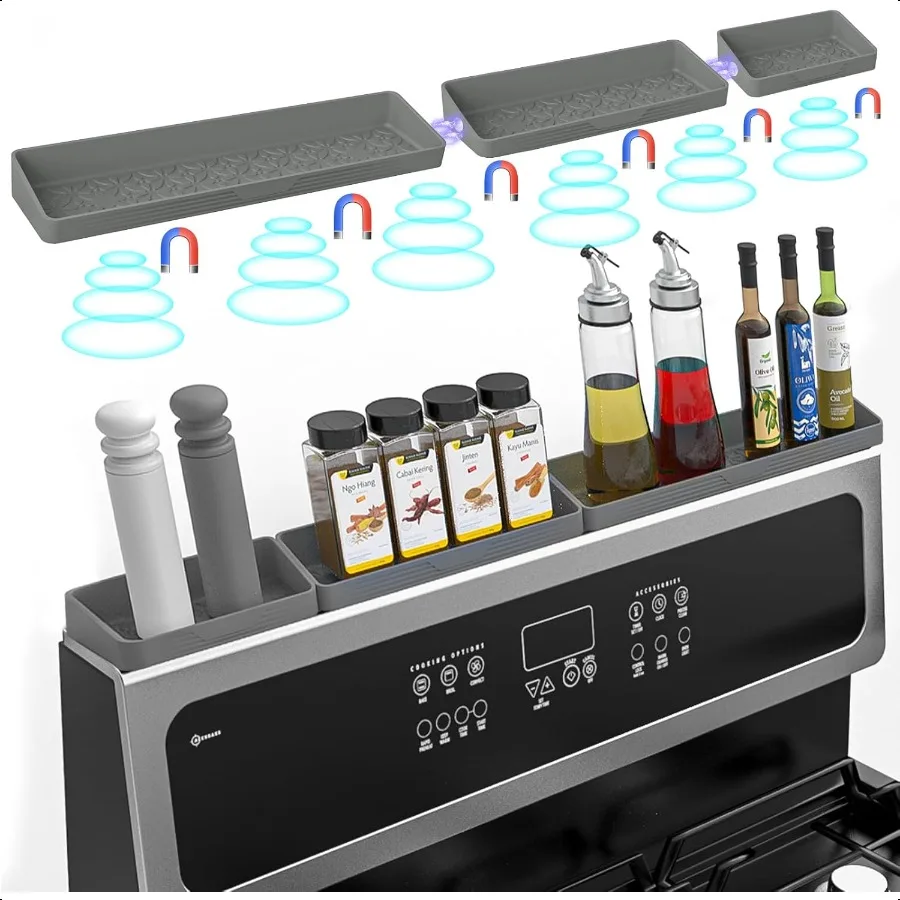 

30 24 20 Silicone Stove Top Magnetic Shelf for Kitchen Soft Flexible Strong Magnetic Heat Resistant Over the Stove Silicone Ove