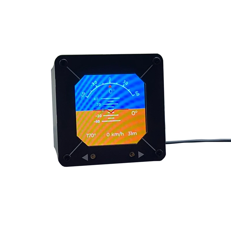 1PCS Automotive Multi-Function Gauge 2.5inch Screen Attitude Indicator Speedometer USB-powered for RC Vehicle DIY Modification