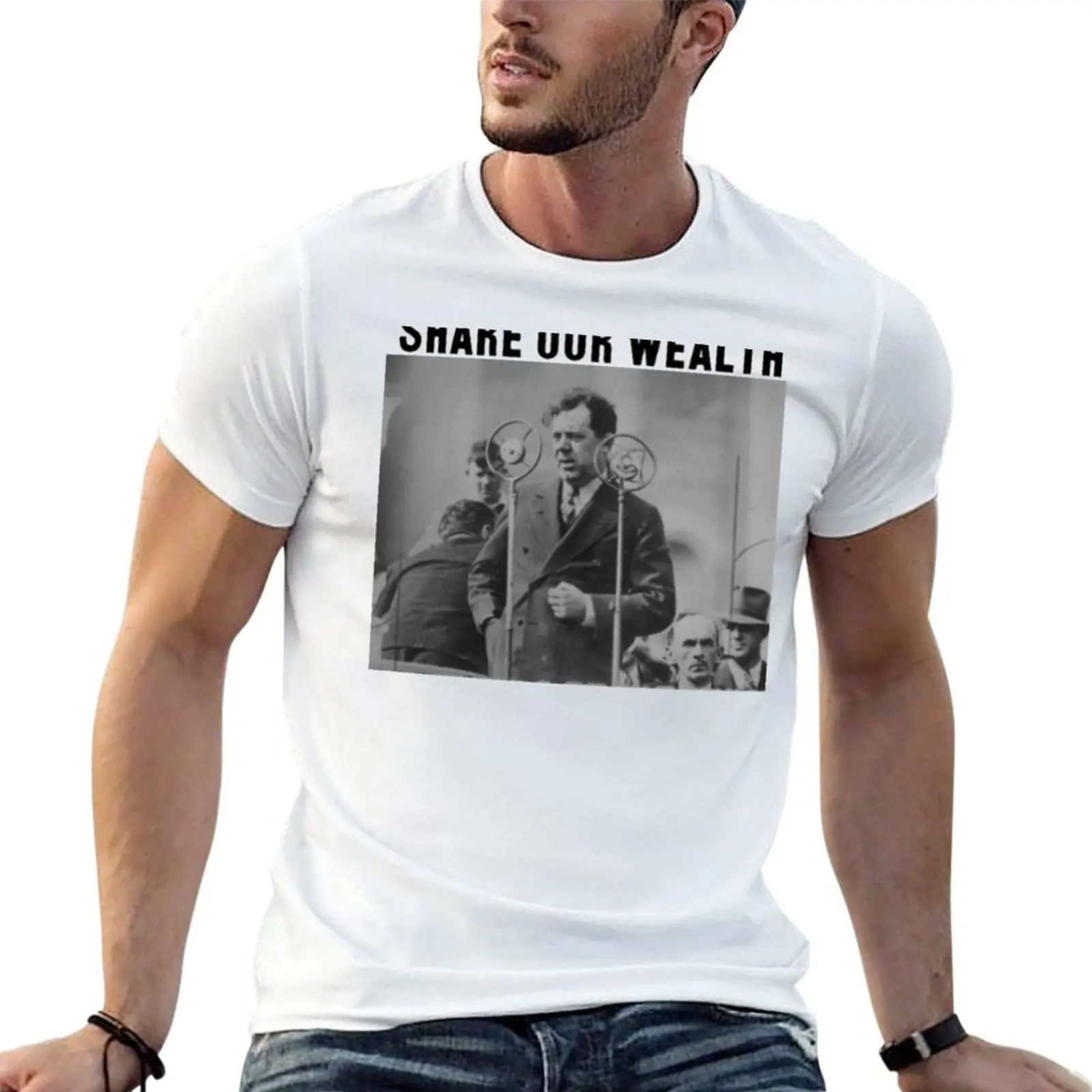 Huey Long Share Our Wealth T-Shirt Classic Crew Neck Cotton T-Shirt
