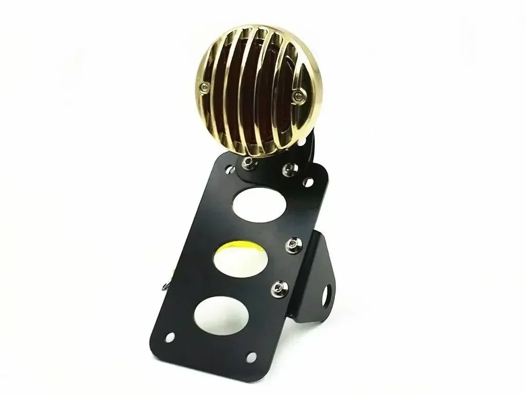 

Gold Side Axle LICENSE PLATE TAIL LIGHT For Honda Kawasaki Cruiser Universal