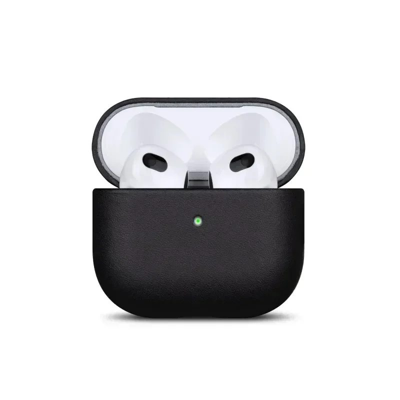 สําหรับ AirPods 4 3 หนัง Full Grain Cowhide หูฟัง Anti DROP แขนป้องกันสําหรับ AirPods 2 1 pro2