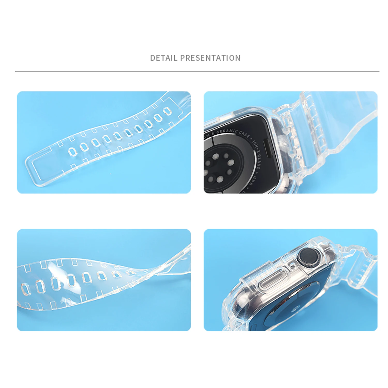Silikonowa przezroczysta pasek do zegarka Apple Watch 44mm 42mm 40mm 38mm Case przezroczysty zespoły sportowe wymiana obudowy pasek do iWatch SE 6/5/4