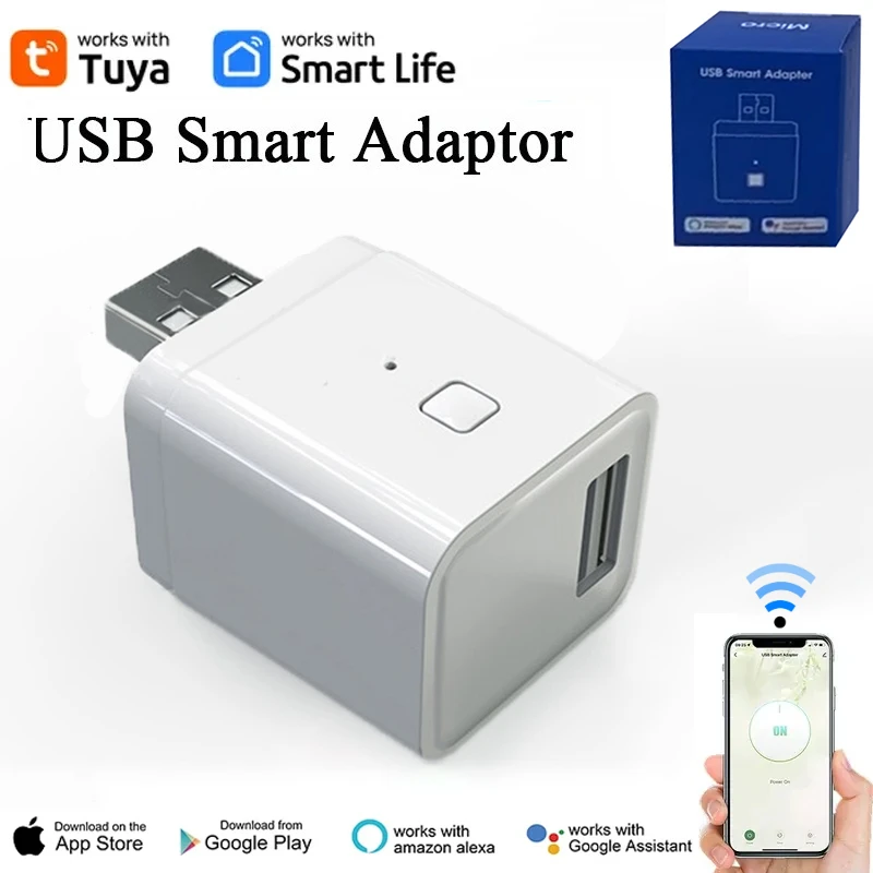 Tuya WiFi Smart Switch 5V Mini USB Power Adapter Works With Alexa Hey Google Alice For Smart Home Automation Micro Charge Socket