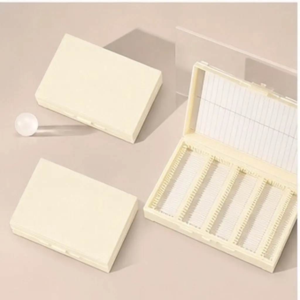 2pcs Microscope Slide Storage Box – ABS Slide Holder with Multi-Slot Design for Lab Teaching & Organization