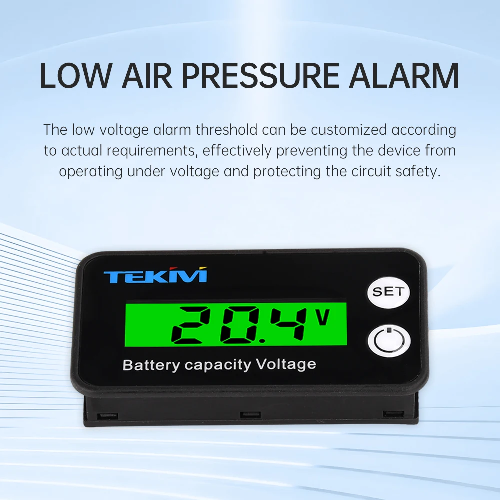 8-100V DC Battery Capacity Voltmeter Indicator for Lead-acid Lithium Batteries With Low-pressure Alarm Anti-reverse Connection