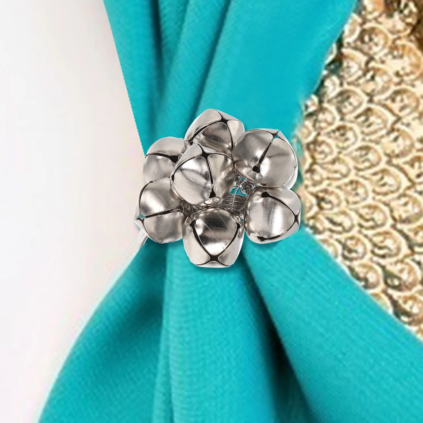 

6Pcs Xmas Bell Napkin Rings Dining Table Napkin Holders Christmas Party Wedding Table Decoration Xmas Serviette Buckle
