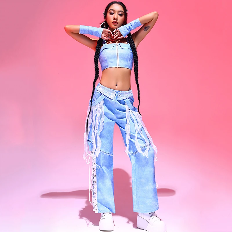 Adult Women Hip Hop Outfits Jazz Dance Costume Modern Kpop Performance Clothes Music Festival Rave Wear Gogo Clothing BL13500