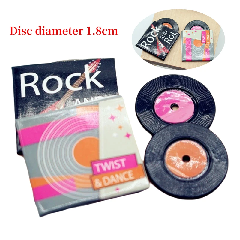 1 مجموعة دمية صغيرة CD القرص سجل مجموعة غرفة نوم غرفة المعيشة مصغرة المشهد نموذج اللعب بيت الدمية الملحقات #3