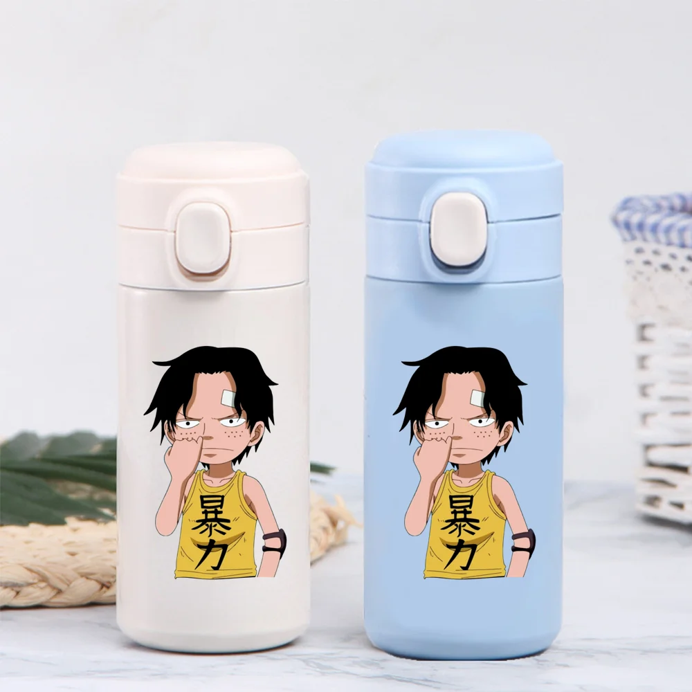 320ML/420ML ONE PIECE Luffy Ace Stainless Steel Water Cup Vacuum Thermos Cup Travel Portable Insulated Bottle Keep Warm Cold