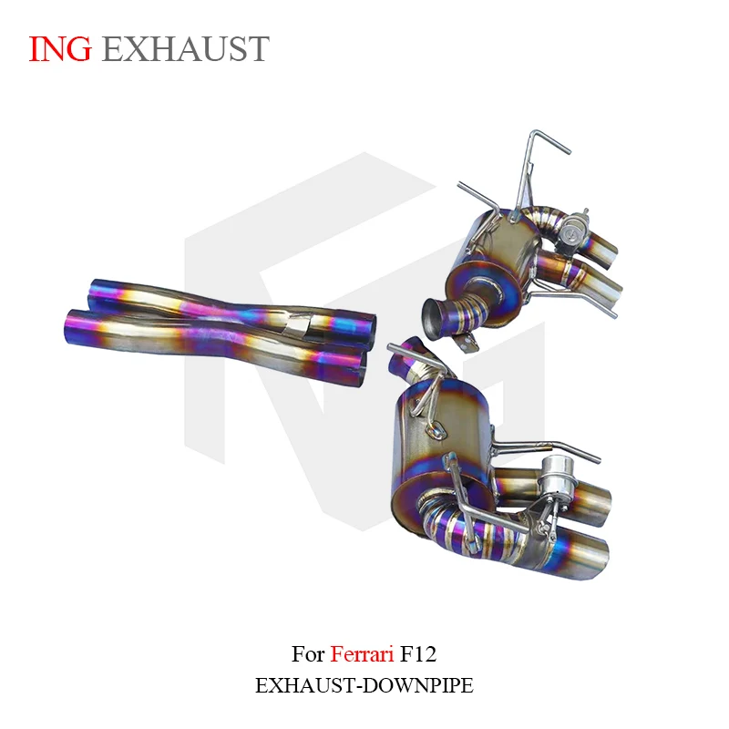 ING Titanium Alloy Vacuum Valve Catback for Ferrari F12 6.2L v12 Control Muffler Engine Performance Tube Exhaust System