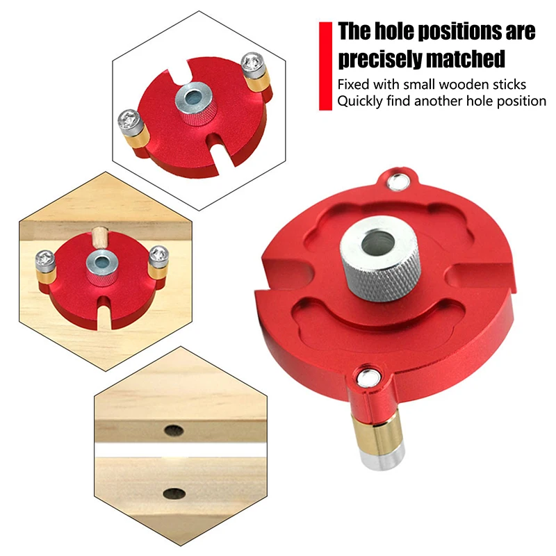 مجموعة أدوات وتد النجارة ذاتية التمركز: البطانات الفولاذية 3-10 مم، محدد موقع الثقب العمودي من الألومنيوم