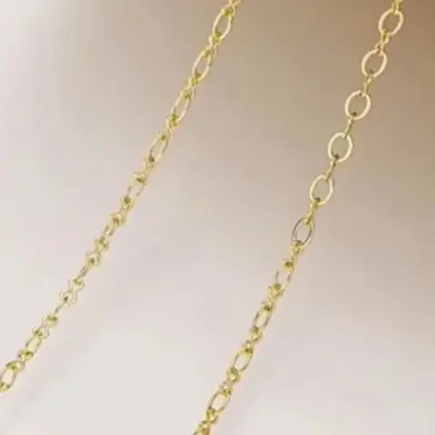 14k Gold Plated O-Shaped Chain 2.5mm Loose DIY Ear Jewelry Bracelet Necklace Making Material Accessories Handmade