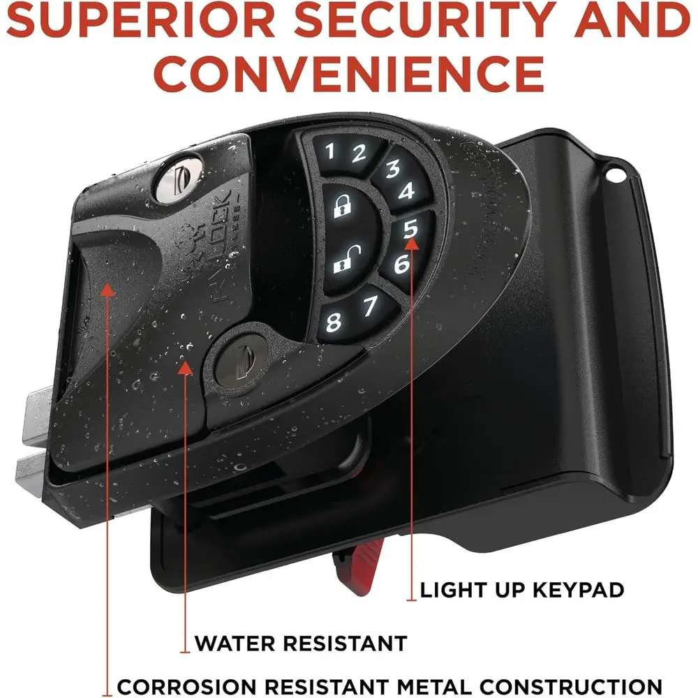 V4 프리미엄 메탈 RV 도어 잠금장치 키패드 및 리모컨 포함, 안전하고 편리한 키리스 캠퍼 도어 잠금장치 교체, 내구성 있는 교체품