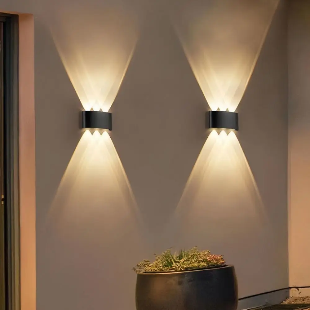 مصباح حائط يعمل بالطاقة الشمسية لأعلى ولأسفل، موفر للطاقة، أضواء دافئة/أبيض/RGB، إضاءة خارجية أوتوماتيكية، سهلة التركيب للديكور #1