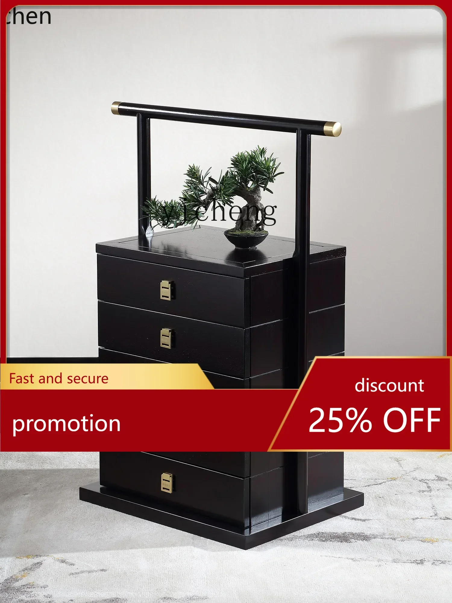 ZMLnew Chinese-style all-solid wood carrying box, drawer-type chest of drawers for storage and storage, three-bucket cabinet