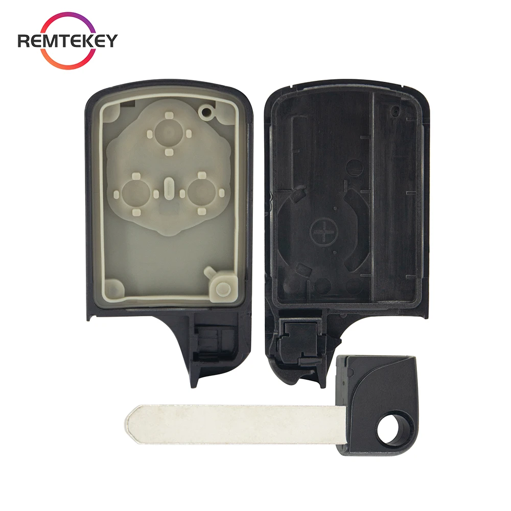 REMTEKEY-funda inteligente para llave de coche, mando a distancia de 2/3 botones sin cortar para Honda CRV Fit 2009 2010 2011