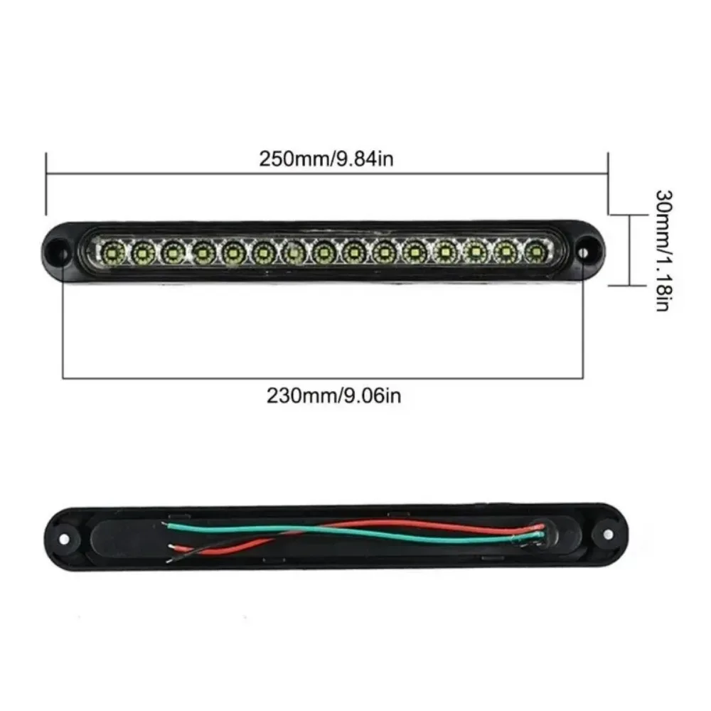 4PCS Car Light Bar 15LED Bulbs for Car Truck SUV RV 12V Brake Light Signal Side Marker Turn Signal Warning Rear Light White Red