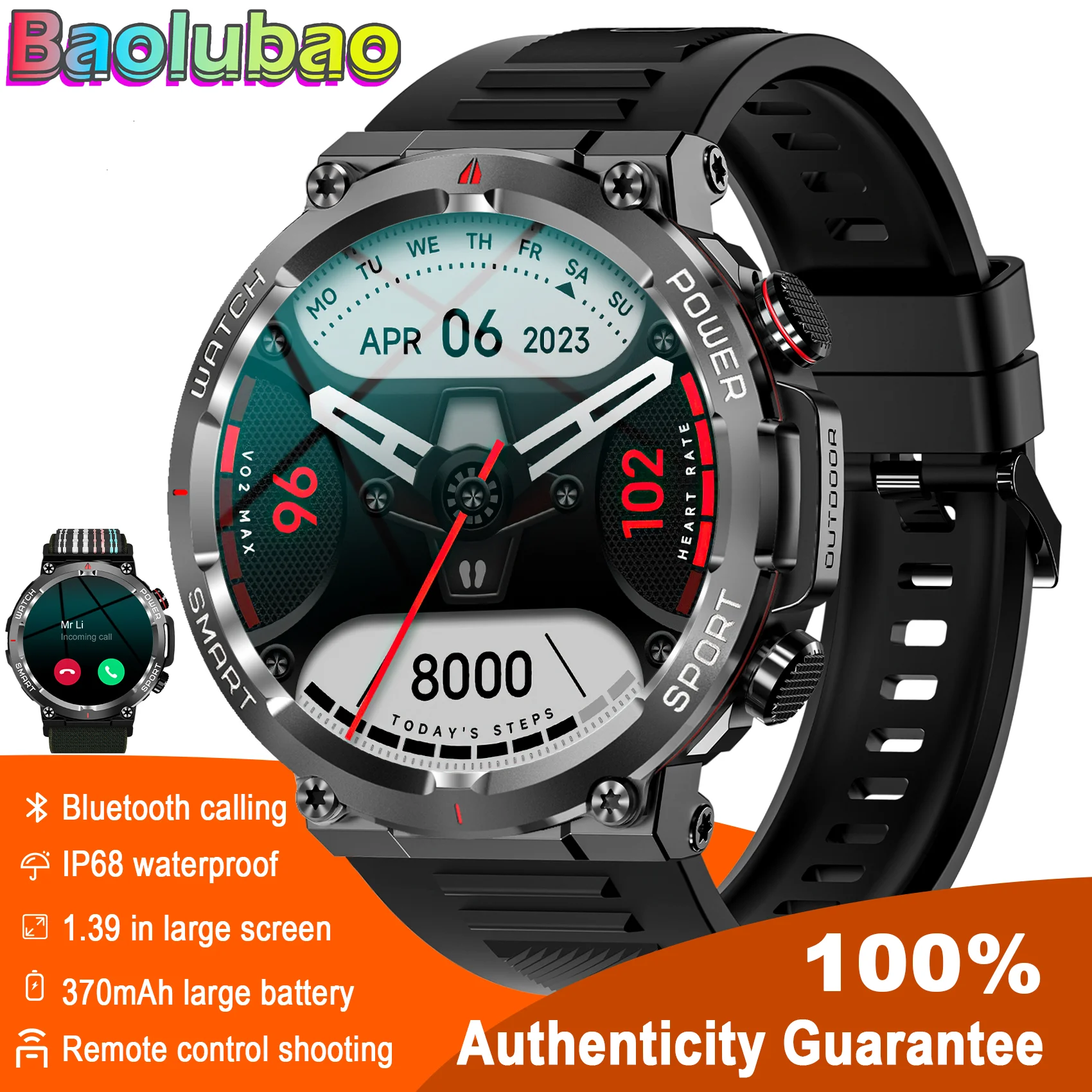 Baolubao 2024 NEW Smart Watch Men Women Health Fitness Tracker Smartwatch Sports Watch, Bluetooth Calling