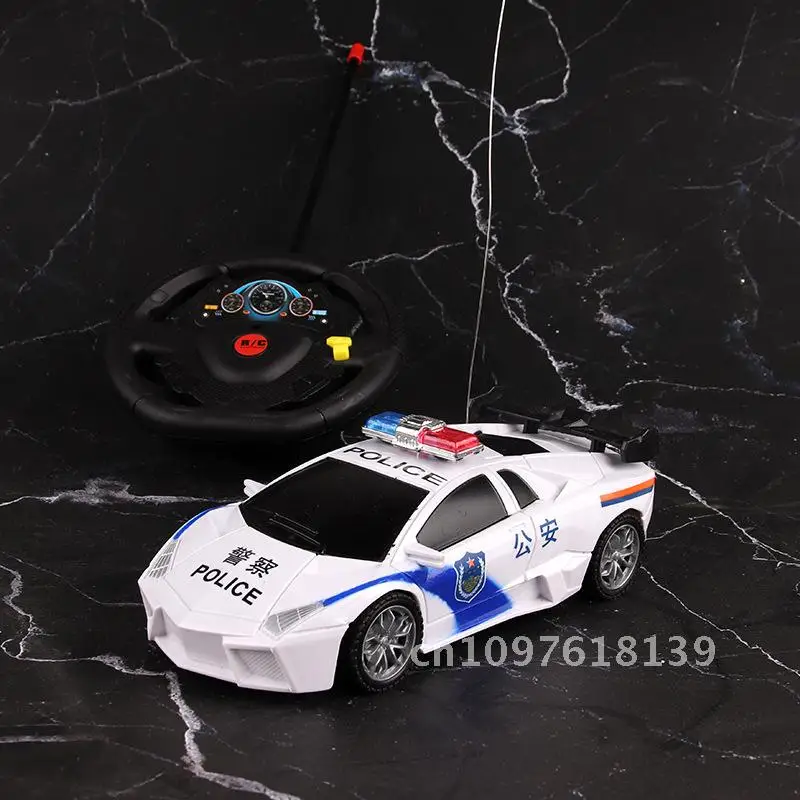Simulatie afstandsbediening kinderauto politieauto model, tweeweg elektrische afstandsbediening auto speelgoed voor en achter
