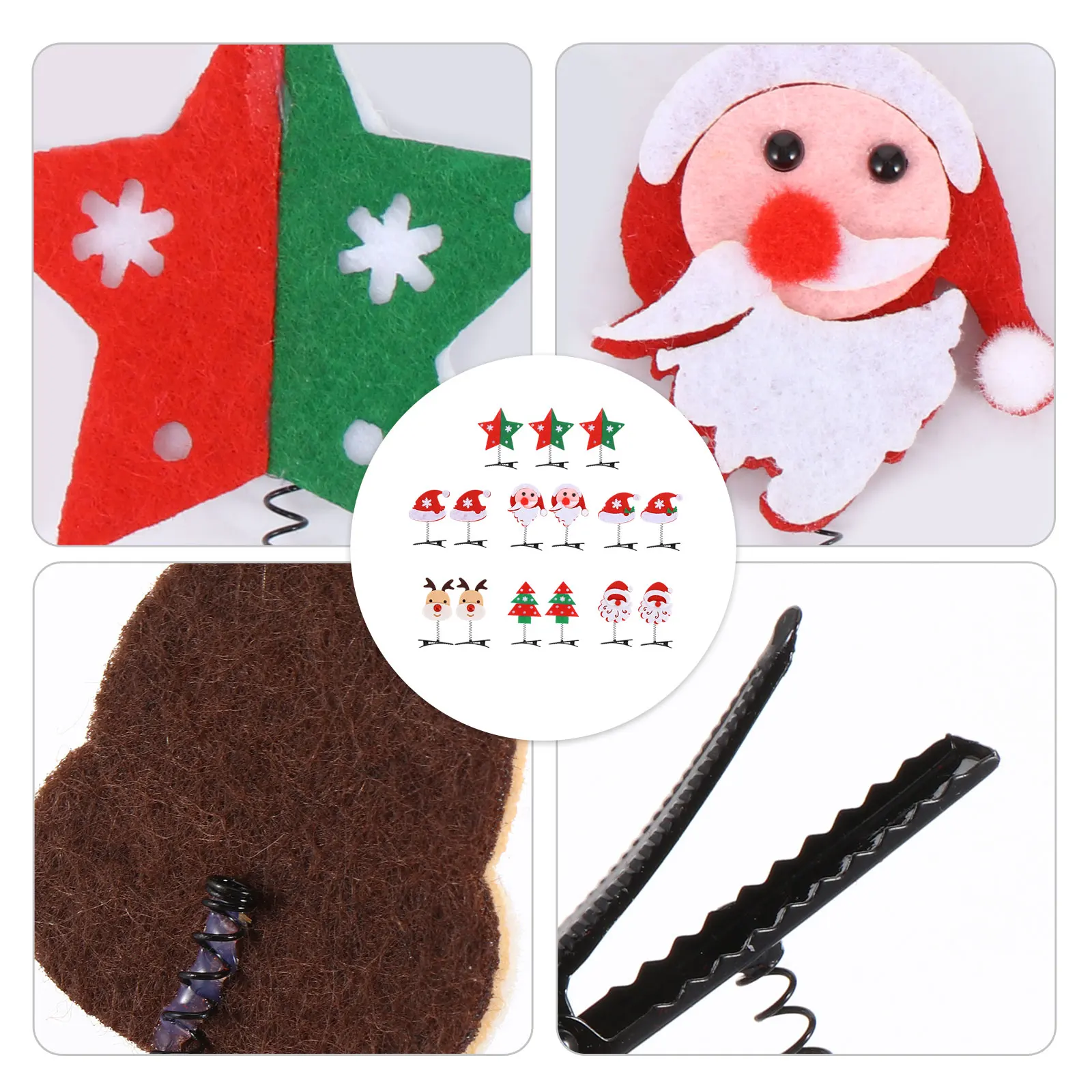 

15 Pcs Deer Antler Hair Card Miss Clips Girls Fabric Decorations Hairpins