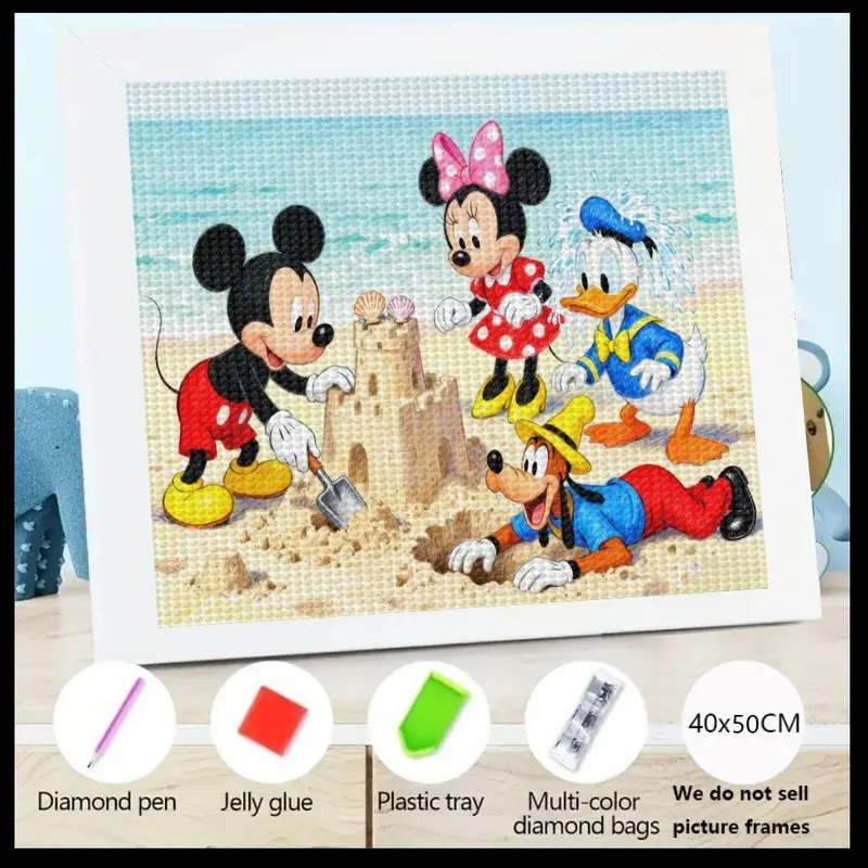 

1PC Full Drill 5D Diamond Painting Kit, Cute Cartoon Disney Mickey & Friends (Mickey Mouse, Minnie Mouse, Donald Duck, Goofy) Be