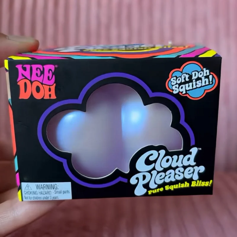 //Needoh Cloud Pleaser! Langsam aufsteigender, weicher Stressabbau-Würfel, Anti-Angst-Quetschobjekt für Fokus, ADHS-Population