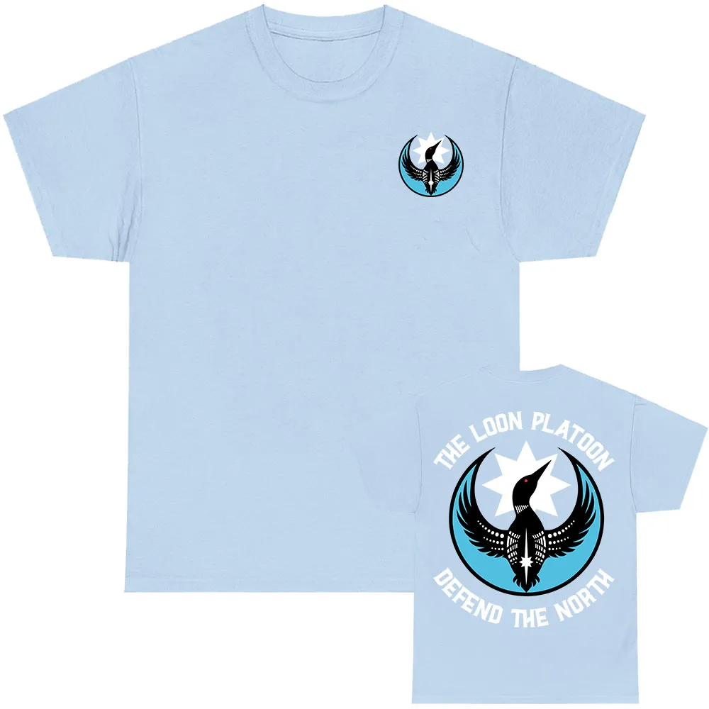 

The Loon Platoon Defend The North T-shirt Rebel Loon Graphic Print Tshirts Short Sleeve Cotton O-neck Male Tees Streetwear Shirt