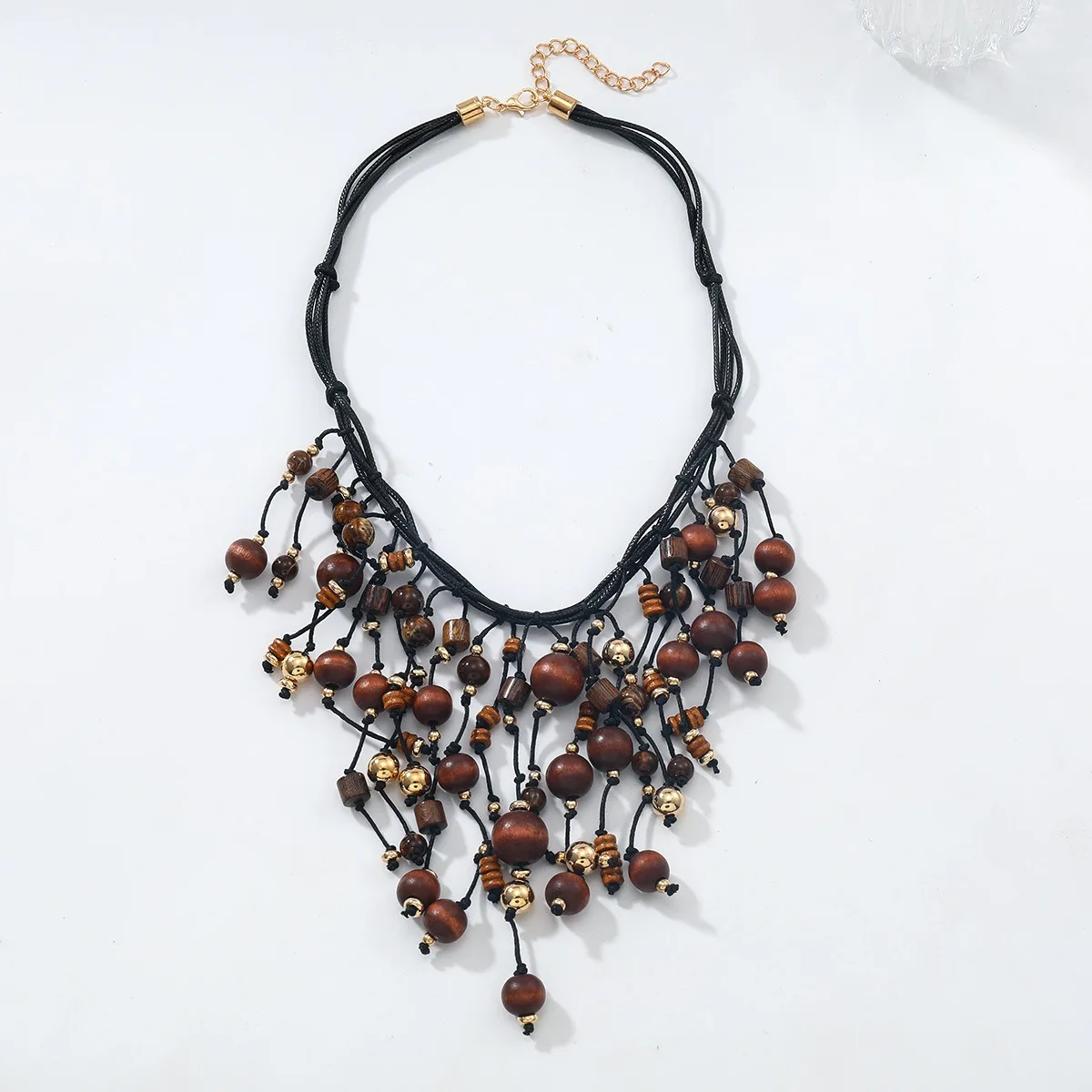 Gold Chunky Toggle Clasp Choker Necklace Oversized Oval Pendant Bold Layered Modern Women Statement Fashion