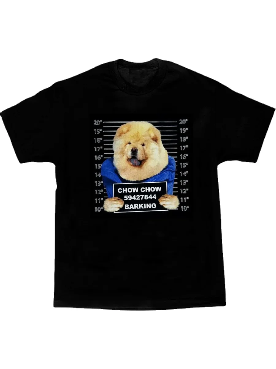 Funny Dog Art Chow Chow Mug Shot Printed Mens T-Shirt. Summer Cotton Short Sleeve O-Neck Unisex T Shirt New S-3XL